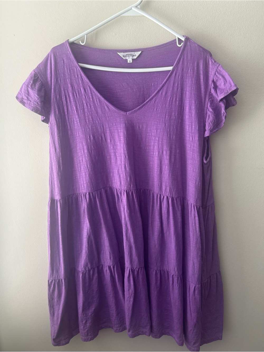 Northern Reflections Purple V-Neck Tiered Dress- worn once